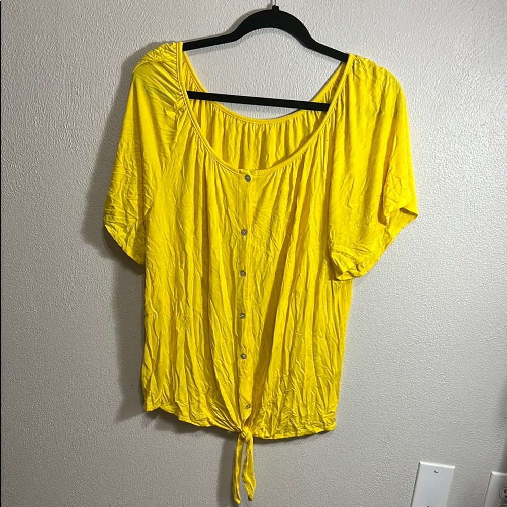 Yellow Button-Down Women's Top